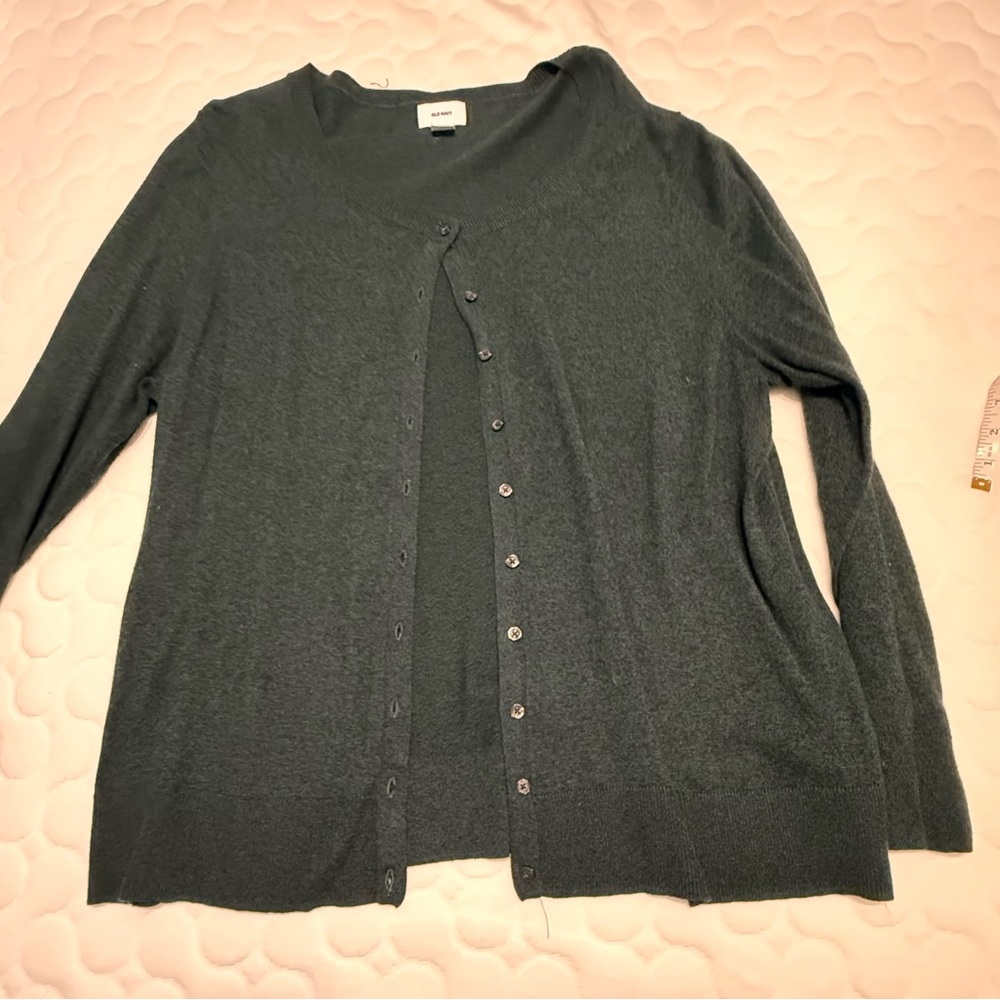 Old Navy Dark Green Cardigan Sweater